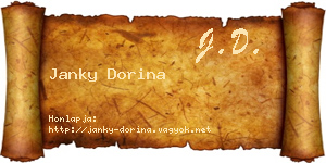 Janky Dorina névjegykártya